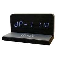 Multi-function Smart Desk Digital led Display Alarm Clock with wireless charging