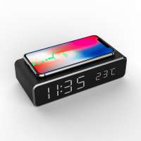 KH-CL138 China Wholesale High Quality Smart Phone Charging LED Digital Alarm Clock Wireless Charger for Iphone