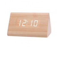 Best gift promotional desktop digital clock wooden alarm led clock with usb charger