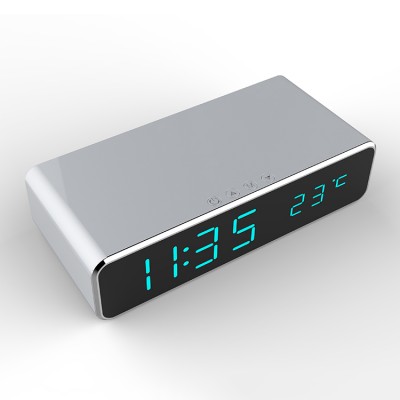 KH-CL138 Hotel Bedside Desk Electronic Digital Alarm Clock with Wireless Charging Function